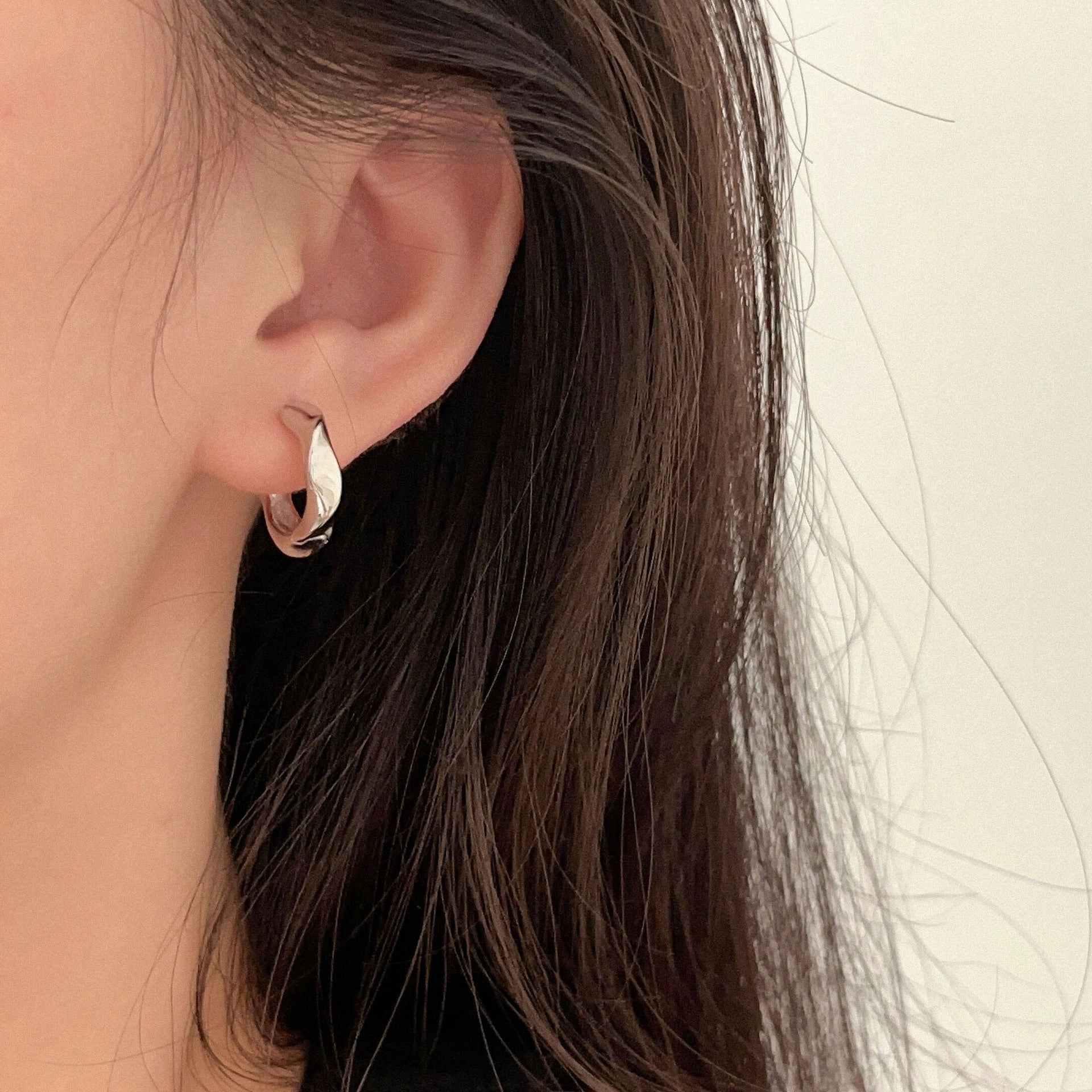 Wholesale Sterling Silver Irregular Mobius Earrings