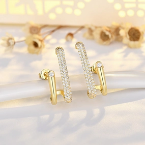 Wholesale Sterling Silver Needle Gold Copper Stud Earrings