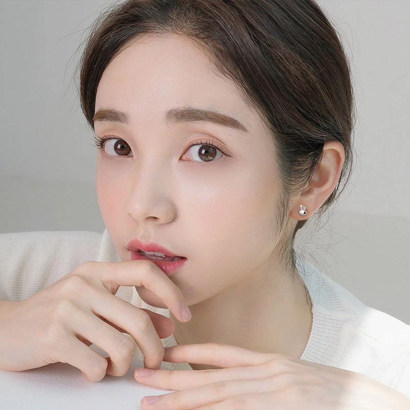 Wholesale Sterling Silver Rabbit Ear Nail Women's Summer Elegant Screw Earrings