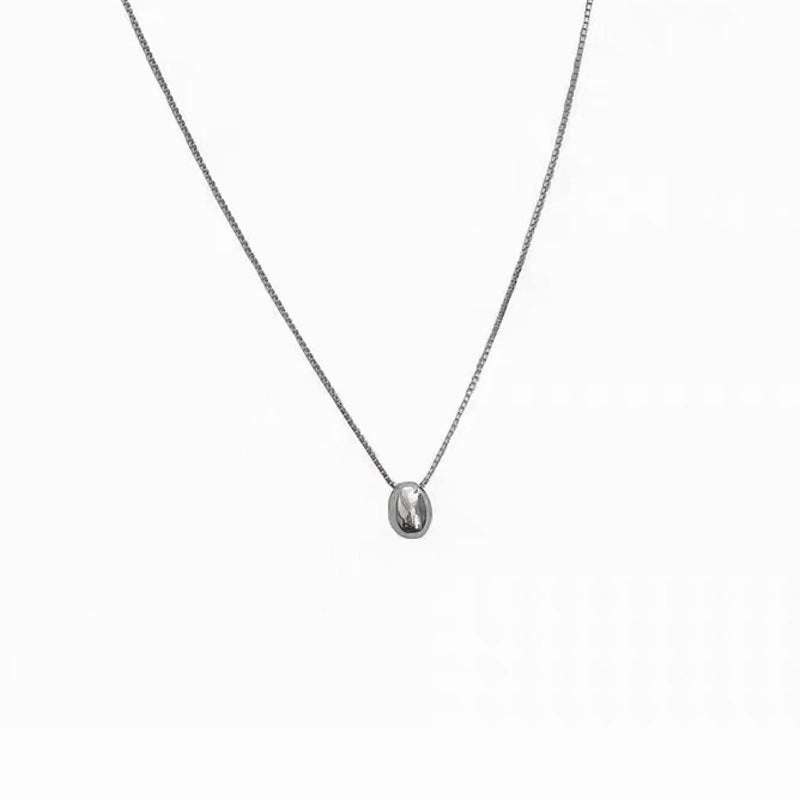 Wholesale Sterling silver small bean clavicle necklace
