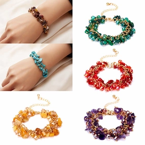 Wholesale Stone 5 Color Crystal Gravel Creative Crystal Bracelet
