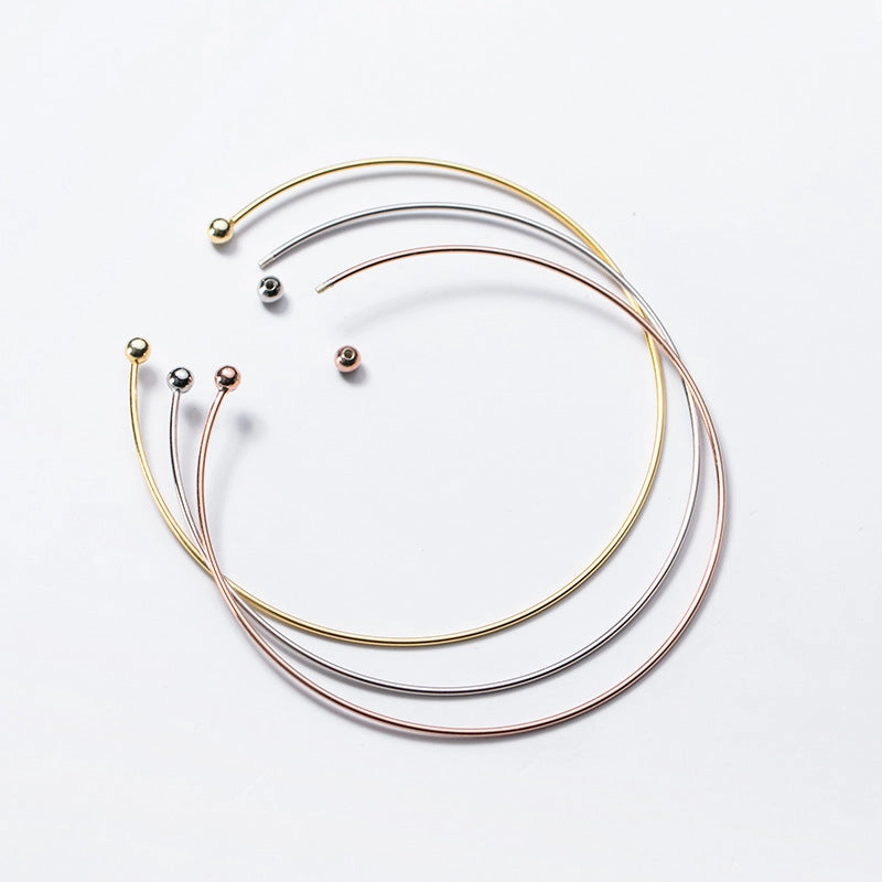Wholesale String S925 Silver Open Bead Bracelet DIY Accessories Material