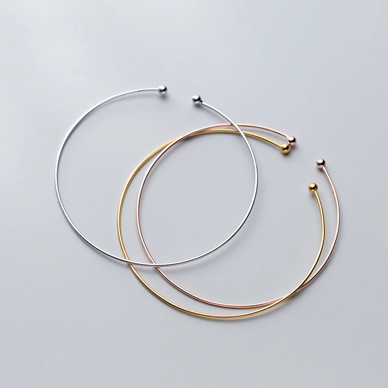 Wholesale String S925 Silver Open Bead Bracelet DIY Accessories Material