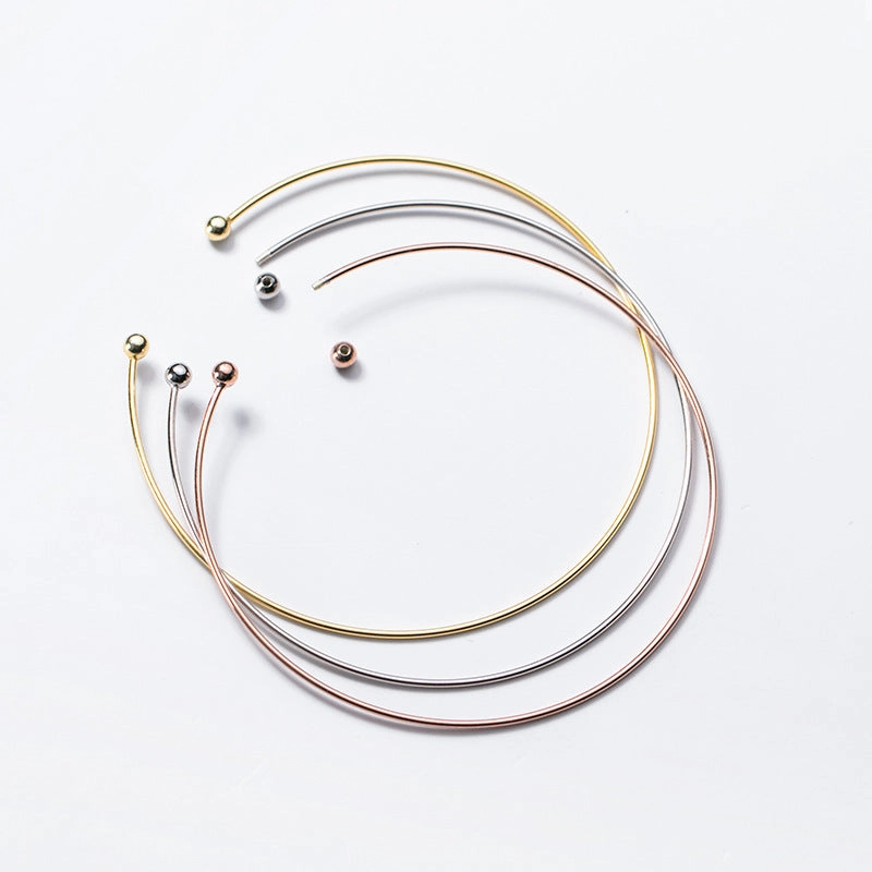 Wholesale String S925 Silver Open Bead Bracelet DIY Accessories Material