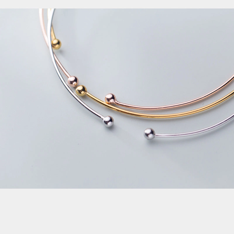 Wholesale String S925 Silver Open Bead Bracelet DIY Accessories Material