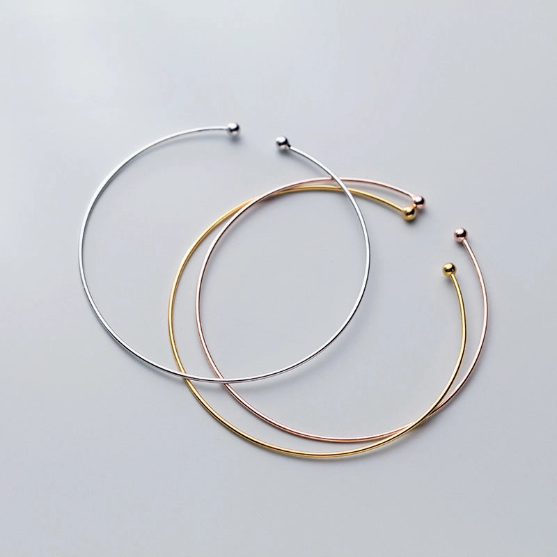 Wholesale String S925 Silver Open Bead Bracelet DIY Accessories Material