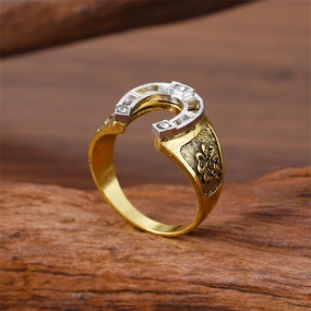 Wholesale Stylish Statement Carved Horseshoe Ring