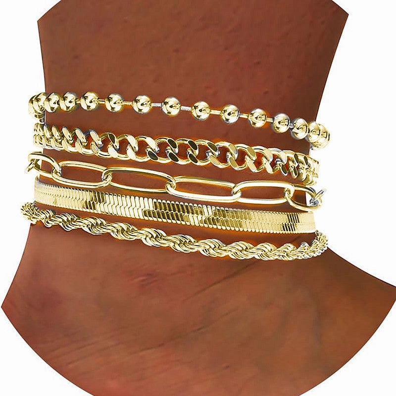 Wholesale suit Jewelry Personalized Bracelet New Alloy Combination Bracelet Six-piece Set