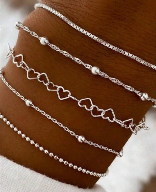 Wholesale suit Jewelry Personalized Bracelet New Alloy Combination Bracelet Six-piece Set