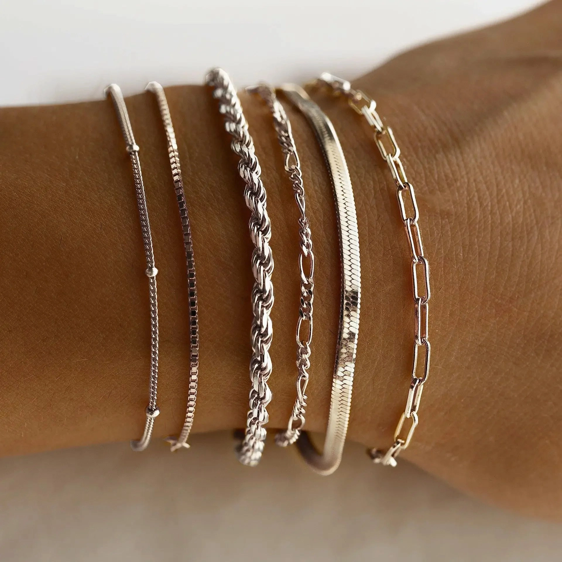 Wholesale suit Jewelry Personalized Bracelet New Alloy Combination Bracelet Six-piece Set