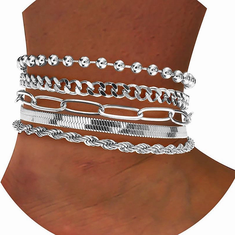Wholesale suit Jewelry Personalized Bracelet New Alloy Combination Bracelet Six-piece Set
