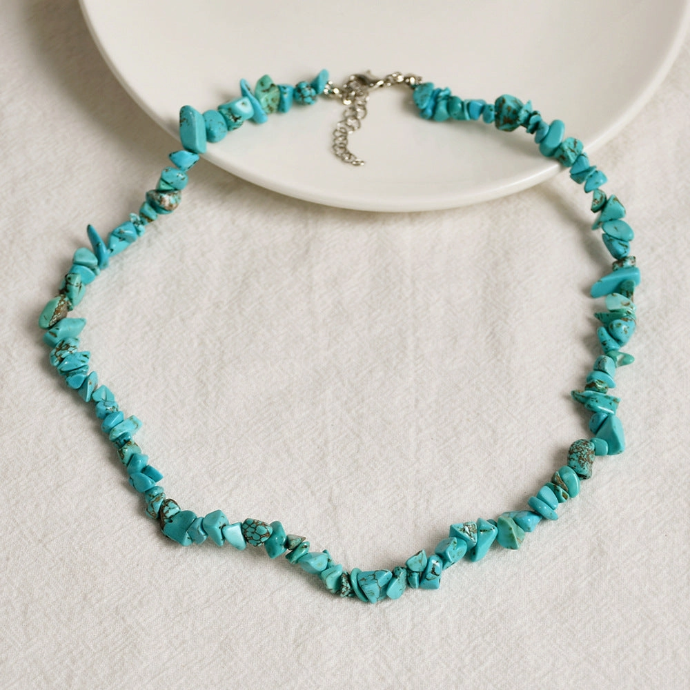 Wholesale Summer beach wind color crystal gravel necklace