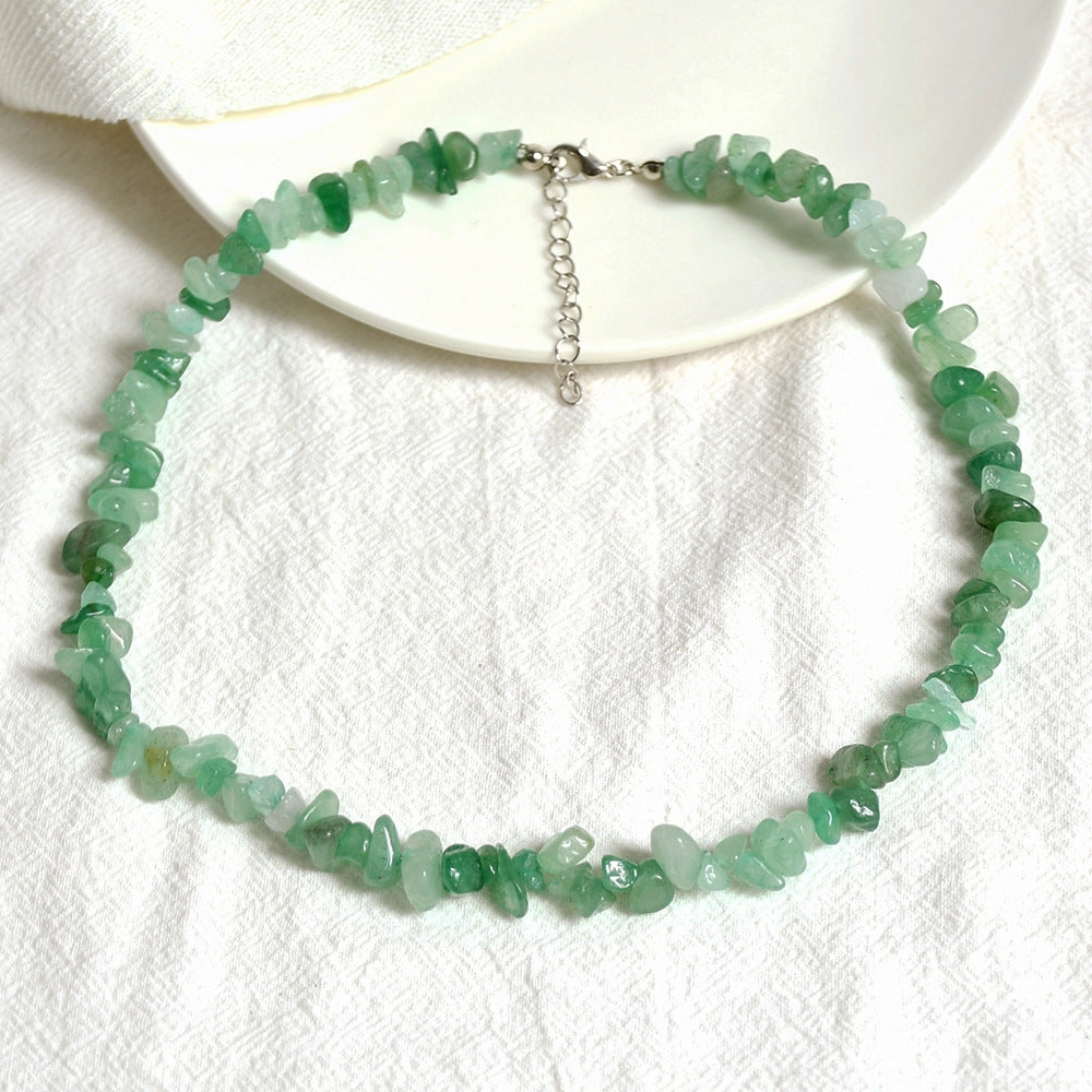 Wholesale Summer beach wind color crystal gravel necklace
