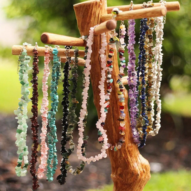 Wholesale Summer beach wind color crystal gravel necklace