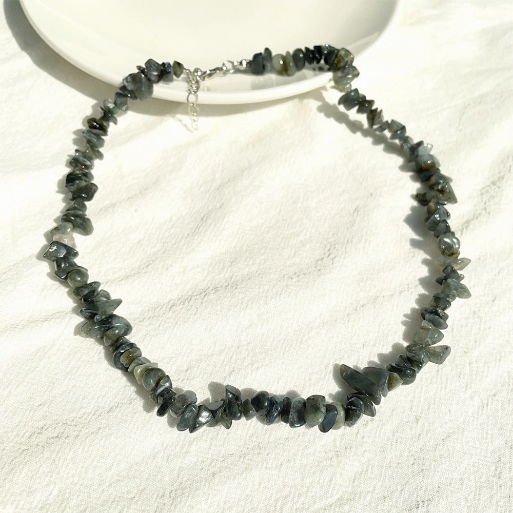 Wholesale Summer beach wind color crystal gravel necklace