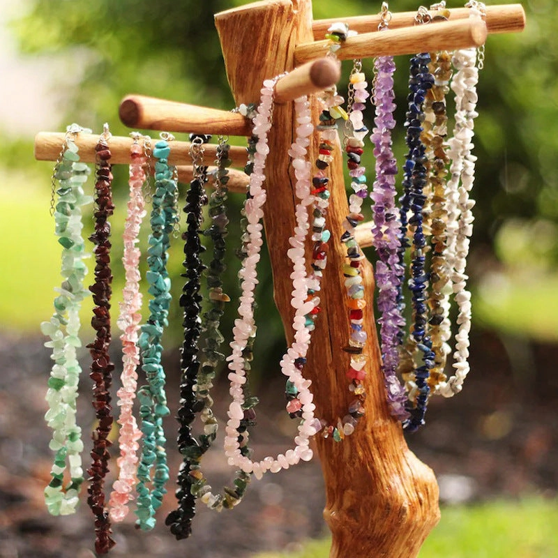 Wholesale Summer beach wind color crystal gravel necklace