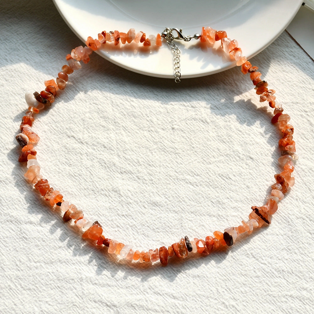 Wholesale Summer beach wind color crystal gravel necklace