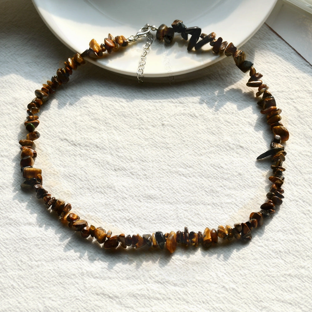 Wholesale Summer beach wind color crystal gravel necklace