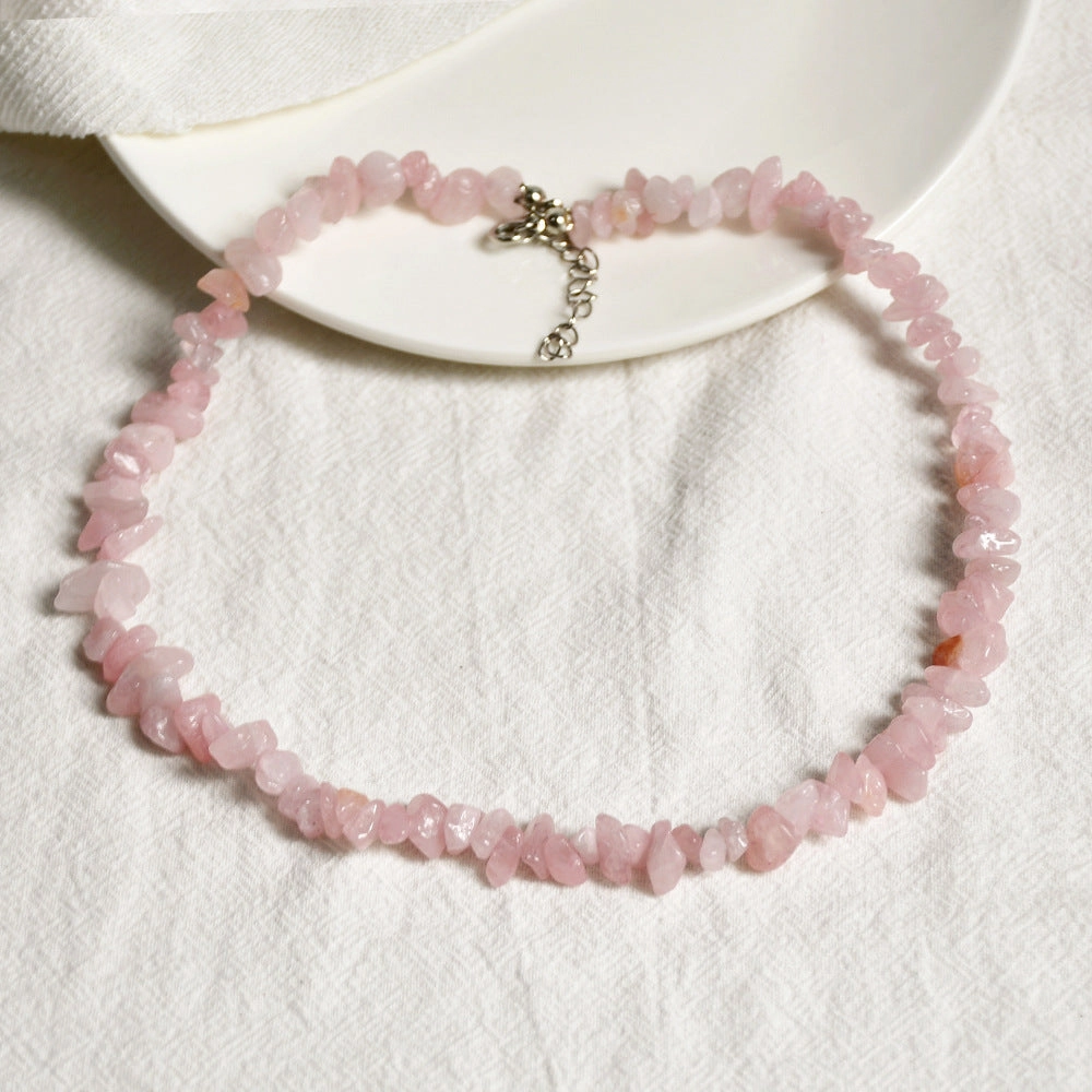 Wholesale Summer beach wind color crystal gravel necklace