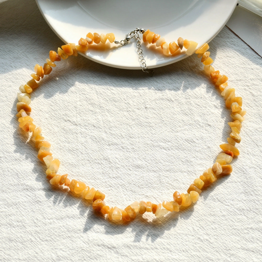 Wholesale Summer beach wind color crystal gravel necklace
