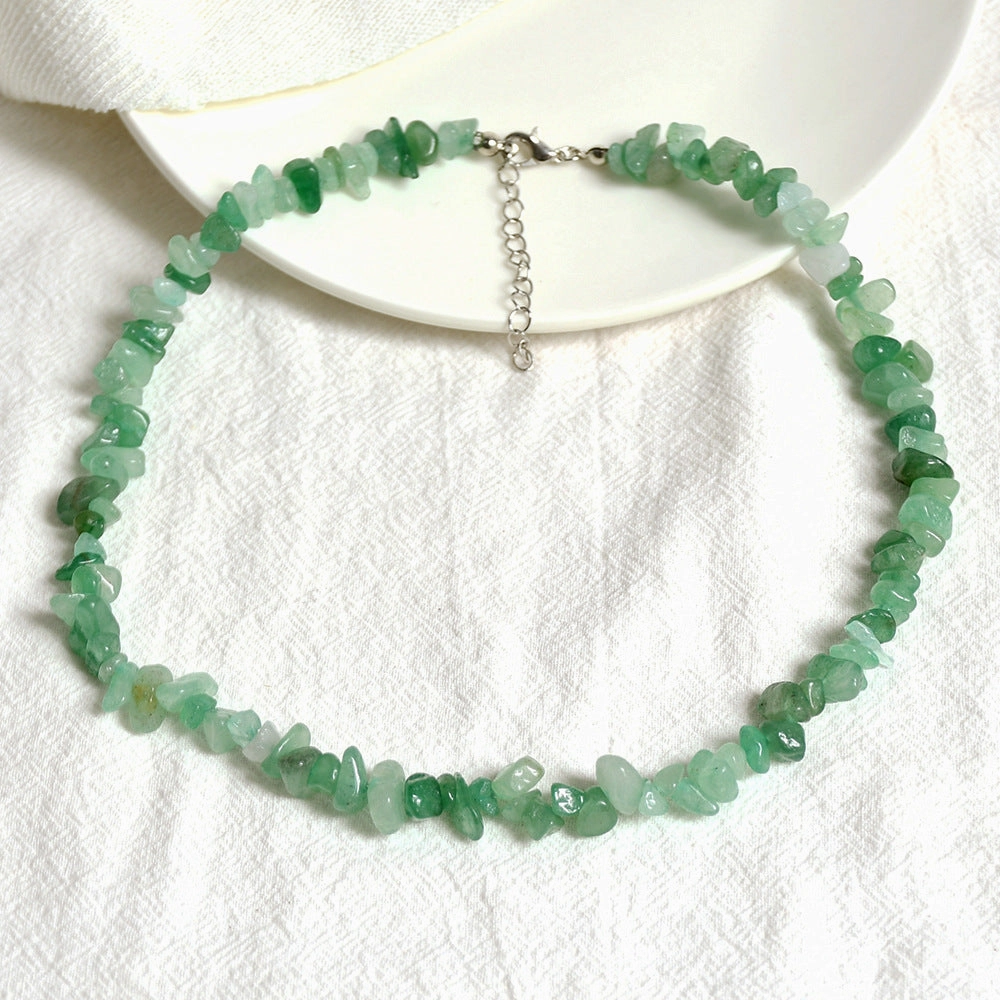 Wholesale Summer beach wind color crystal gravel necklace
