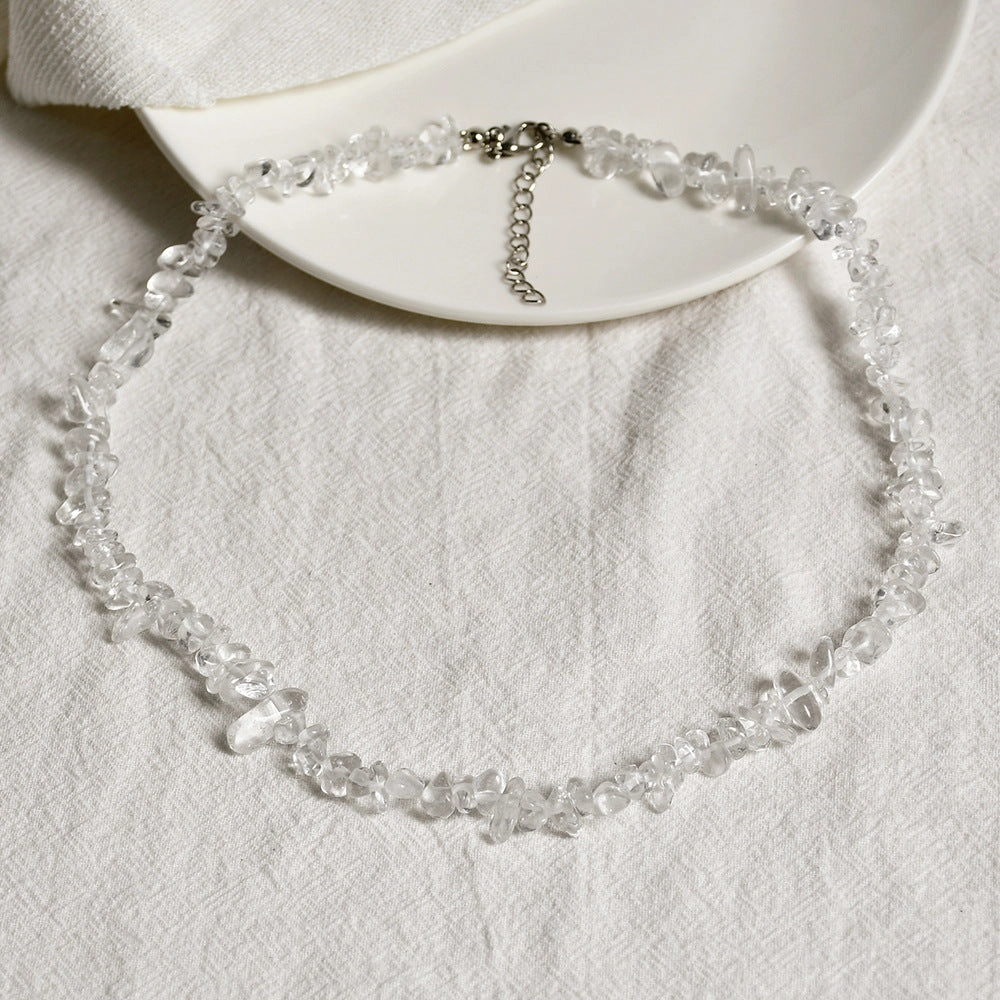 Wholesale Summer beach wind color crystal gravel necklace