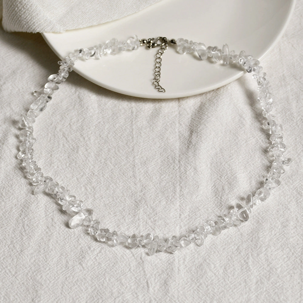 Wholesale Summer beach wind color crystal gravel necklace