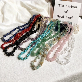 Wholesale Summer beach wind color crystal gravel necklace
