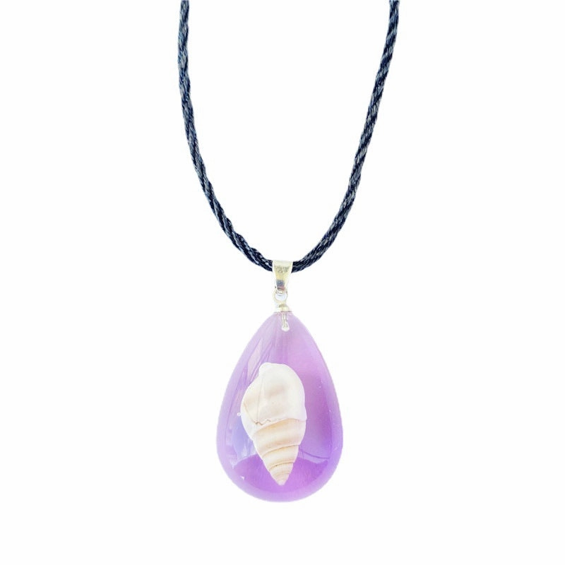 Wholesale Summer Conch Amber Resin Necklace