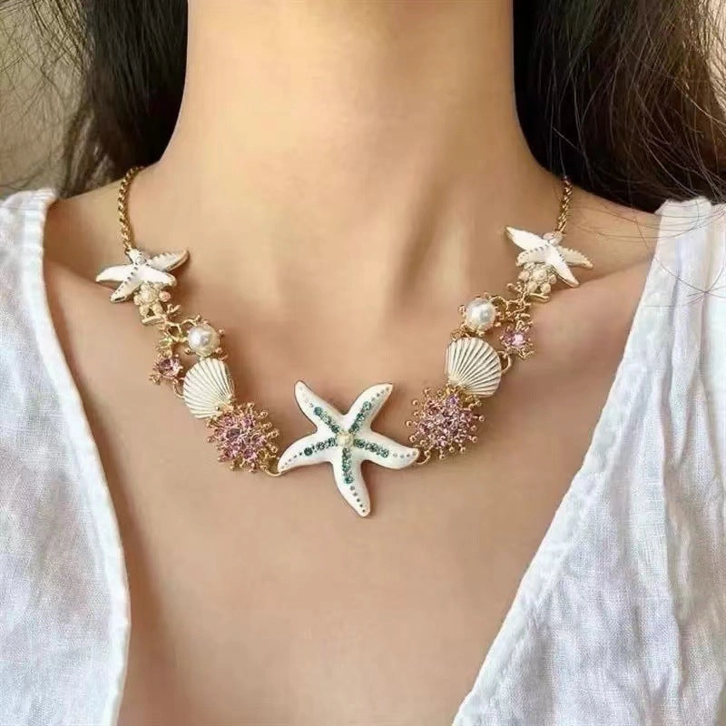 Wholesale Summer Dopamine Colorful Beaded Bow Clavicle Necklace