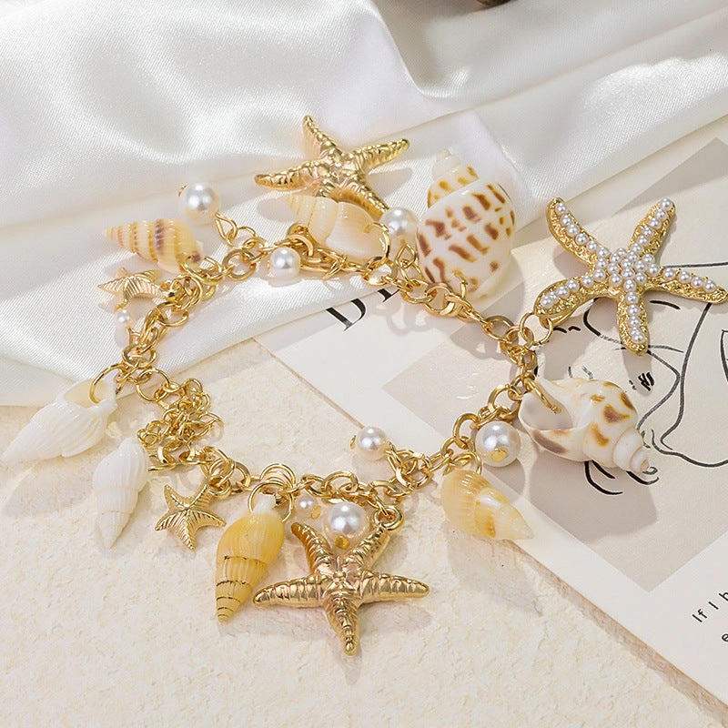 Wholesale Summer Popular Beach Conch Starfish Shell Necklace Clavicle Chain