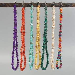 Wholesale Summer vacation new colorful irregular natural shell handmade beaded necklace