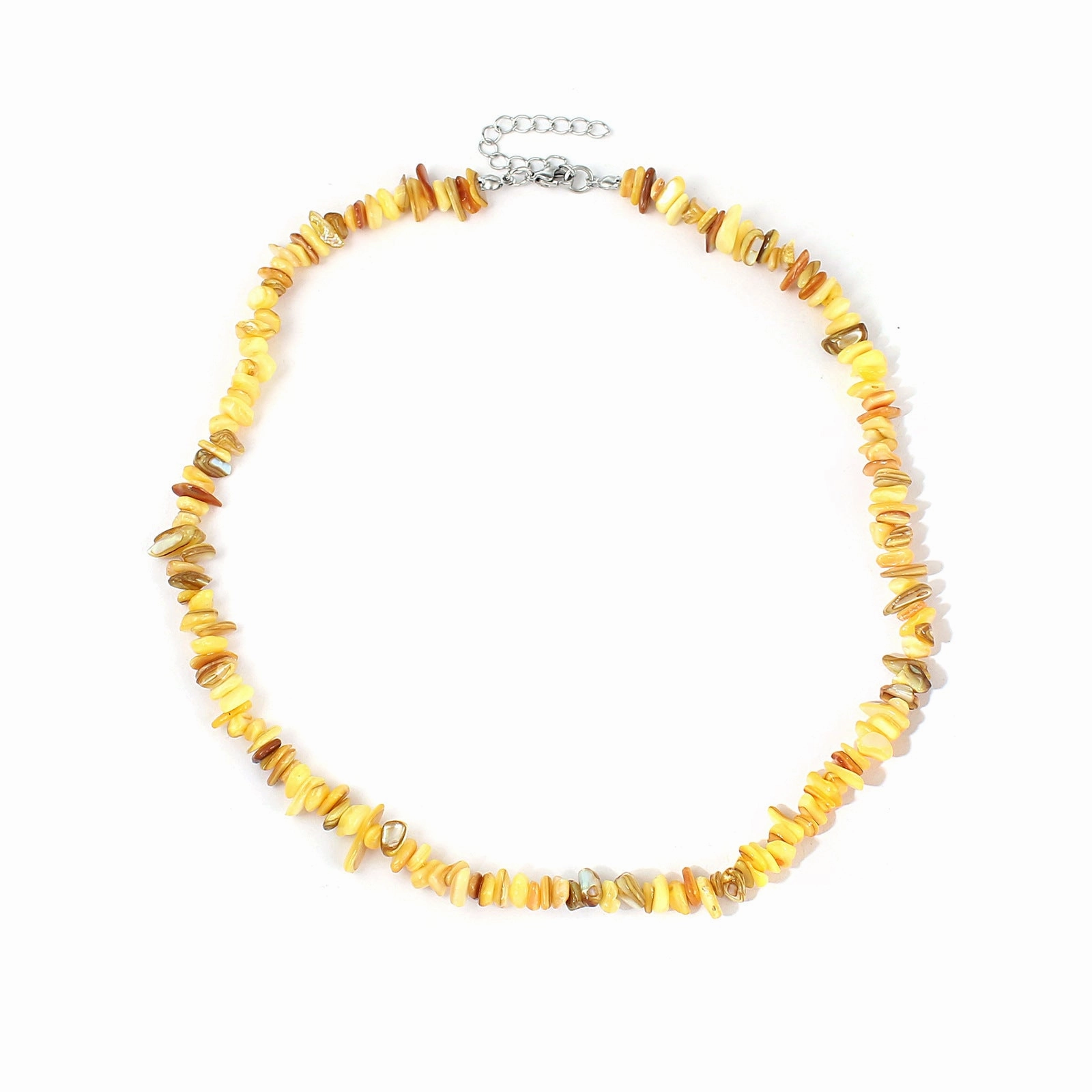 Wholesale Summer vacation new colorful irregular natural shell handmade beaded necklace