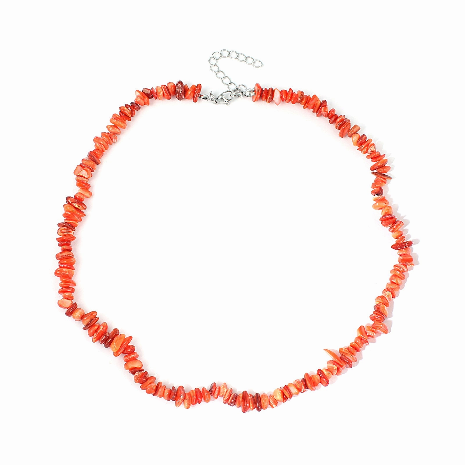Wholesale Summer vacation new colorful irregular natural shell handmade beaded necklace