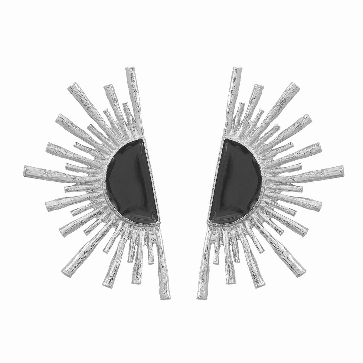Wholesale Sunflower Alloy Drip Oil Earrings