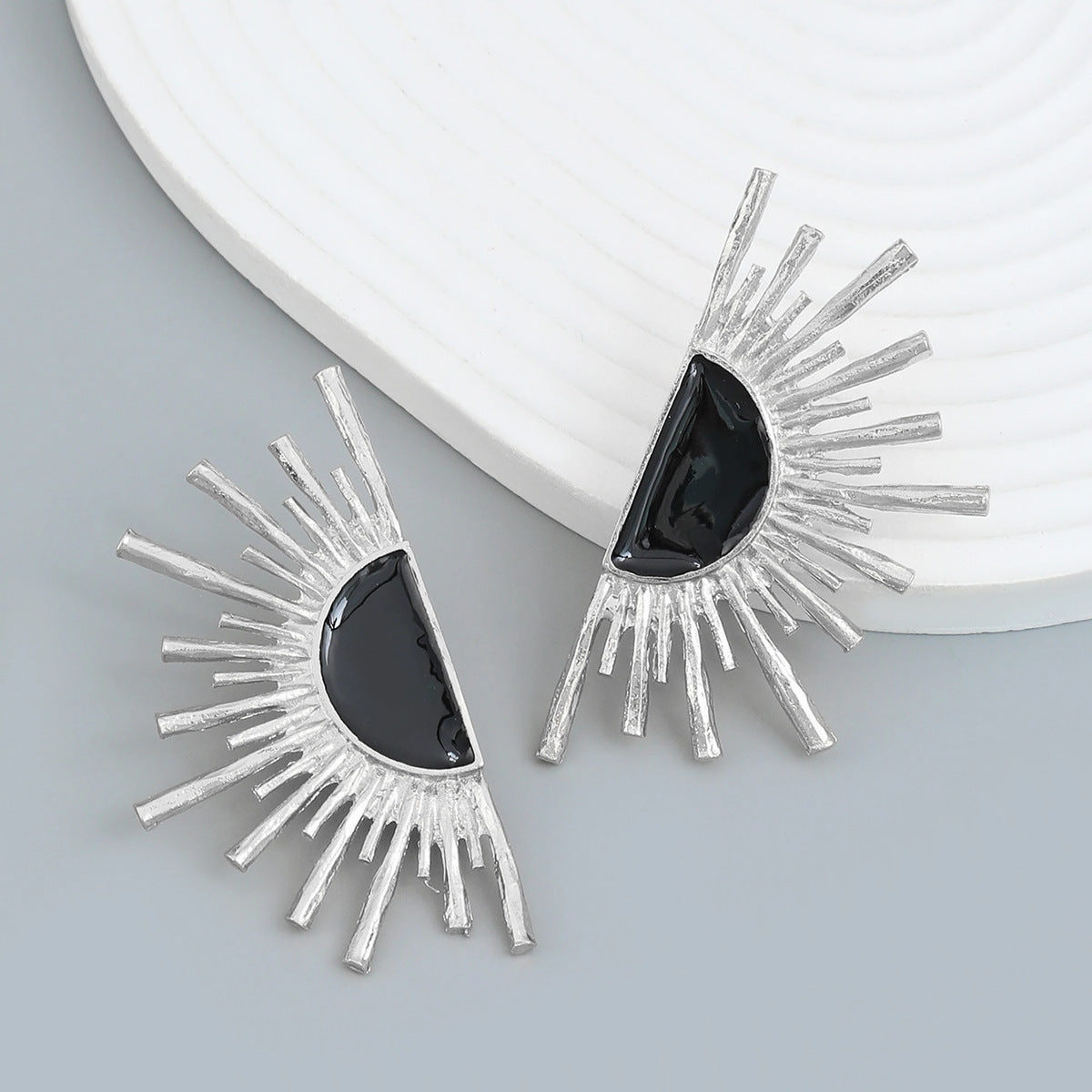Wholesale Sunflower Alloy Drip Oil Earrings