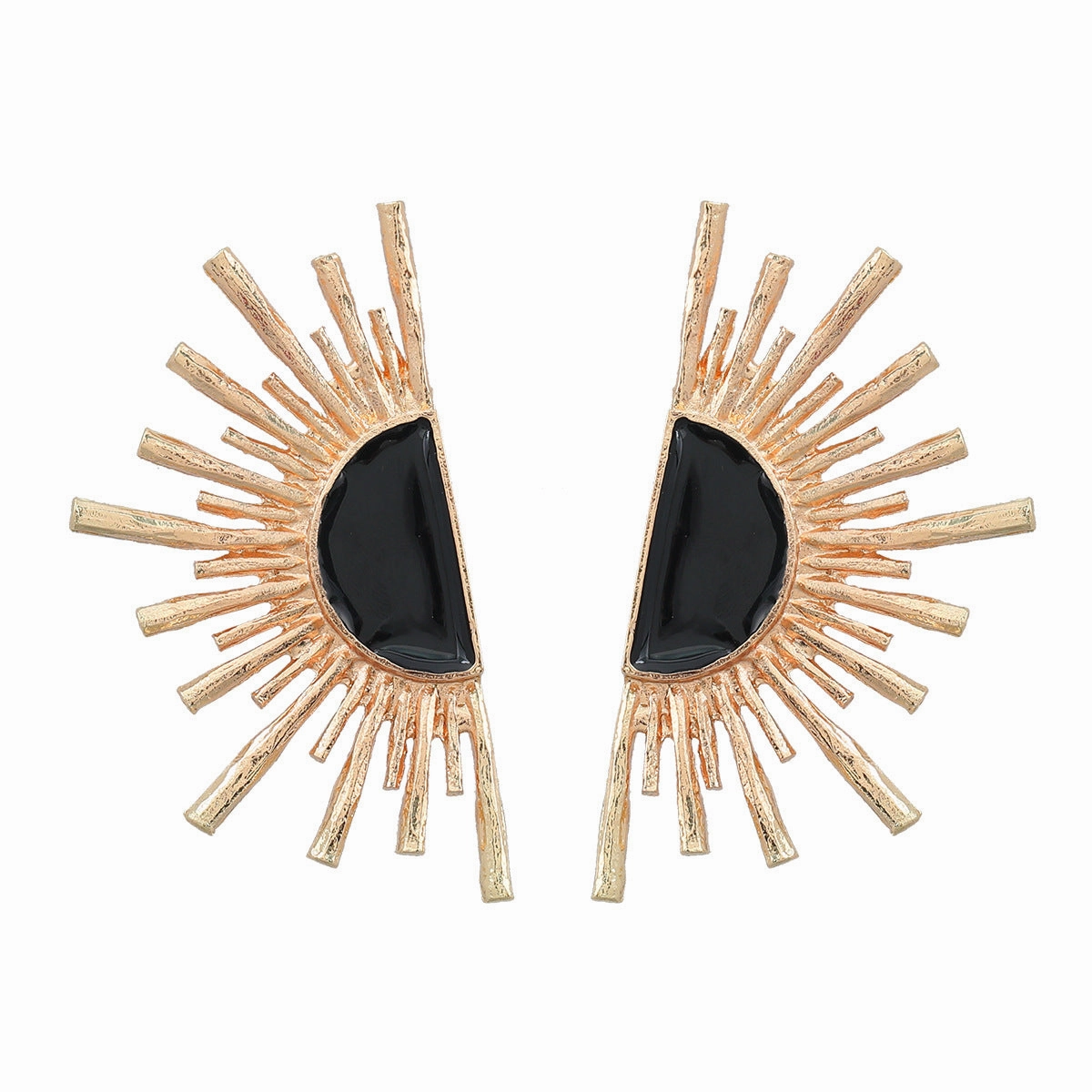 Wholesale Sunflower Alloy Drip Oil Earrings