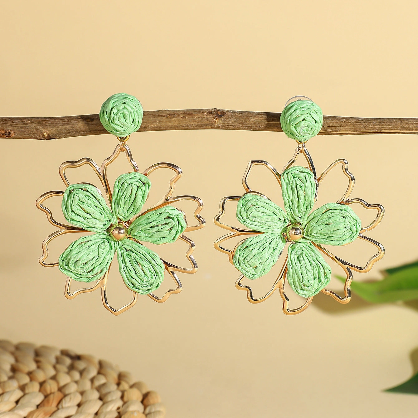 Wholesale Sunflower Handwoven Earrings