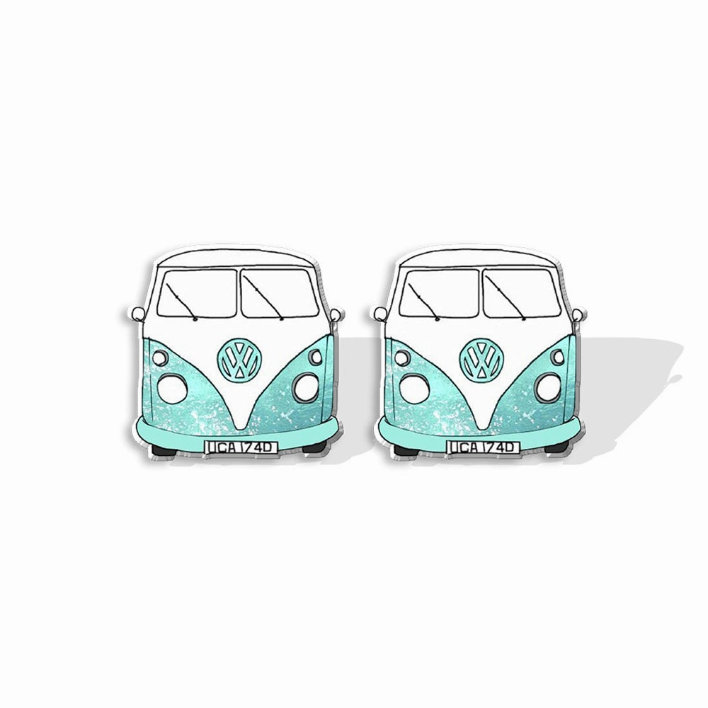 Wholesale Sunflower School Bus Heat Shrink Sheet Acrylic Earrings