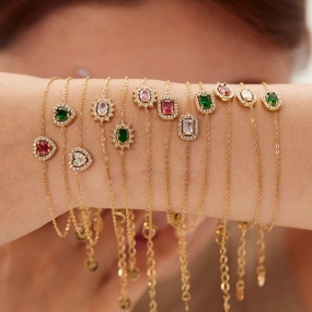 Wholesale Sunflower Stainless Steel Bracelet Love Zircon Geometric Bracelet