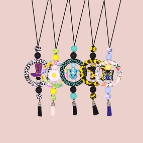 Wholesale Sweater Eco-friendly Silicone Circle Christmas Bull Head Cross Flower Creative Necklace
