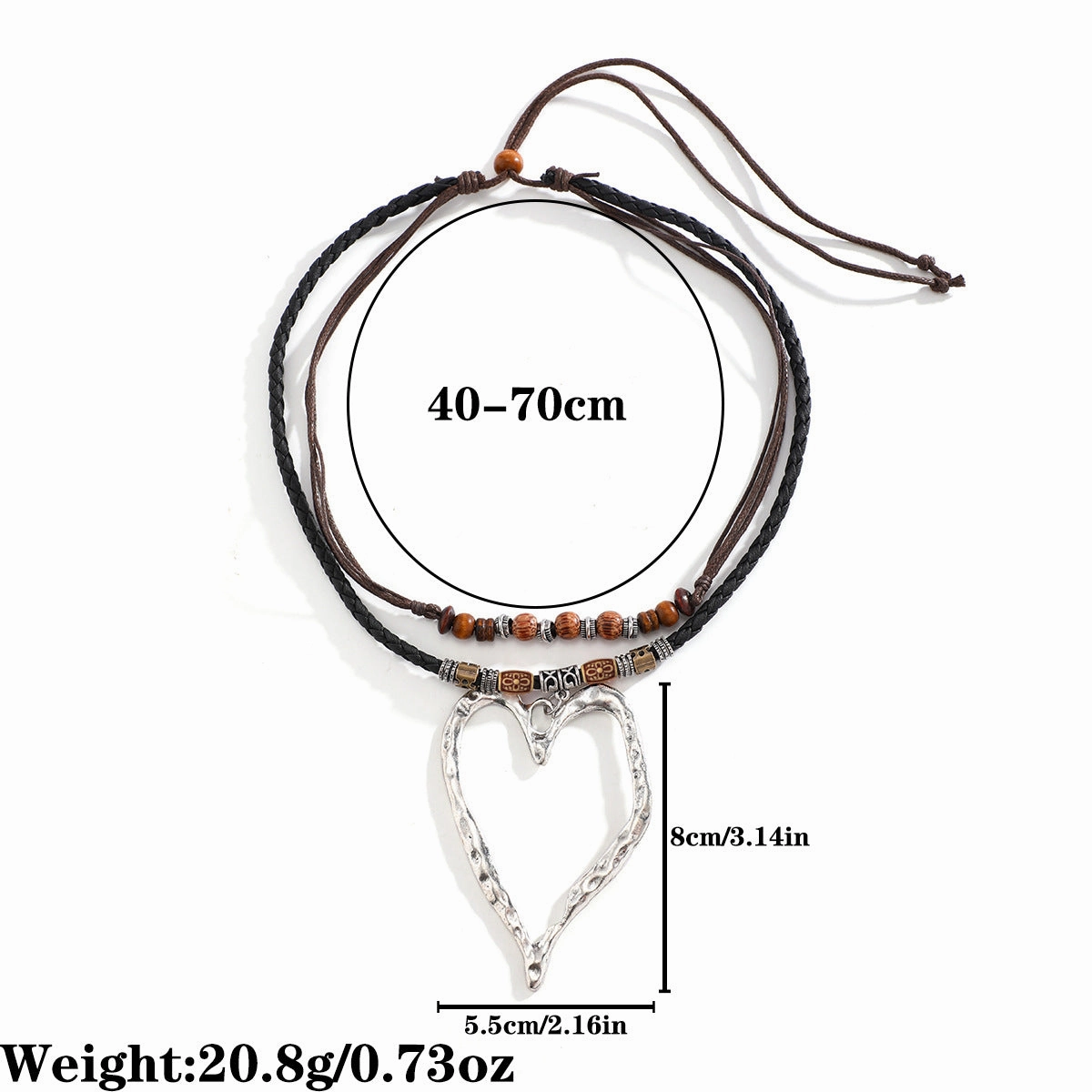 Wholesale Sweet and Cool Exaggerated Big Heart Alloy Necklace