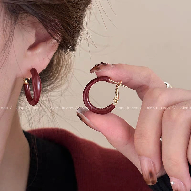 Wholesale Sweet and cool style hot girl plain hoop earrings