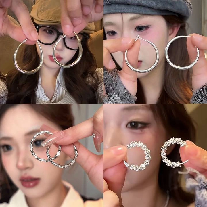 Wholesale Sweet and cool style hot girl plain hoop earrings