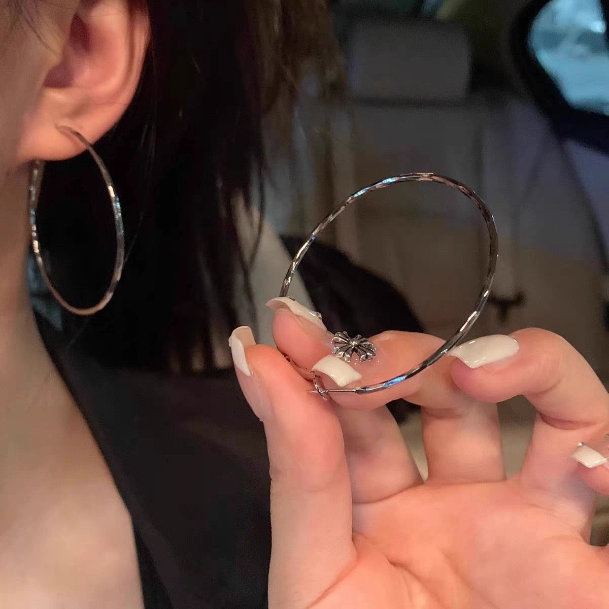 Wholesale Sweet and cool style hot girl plain hoop earrings