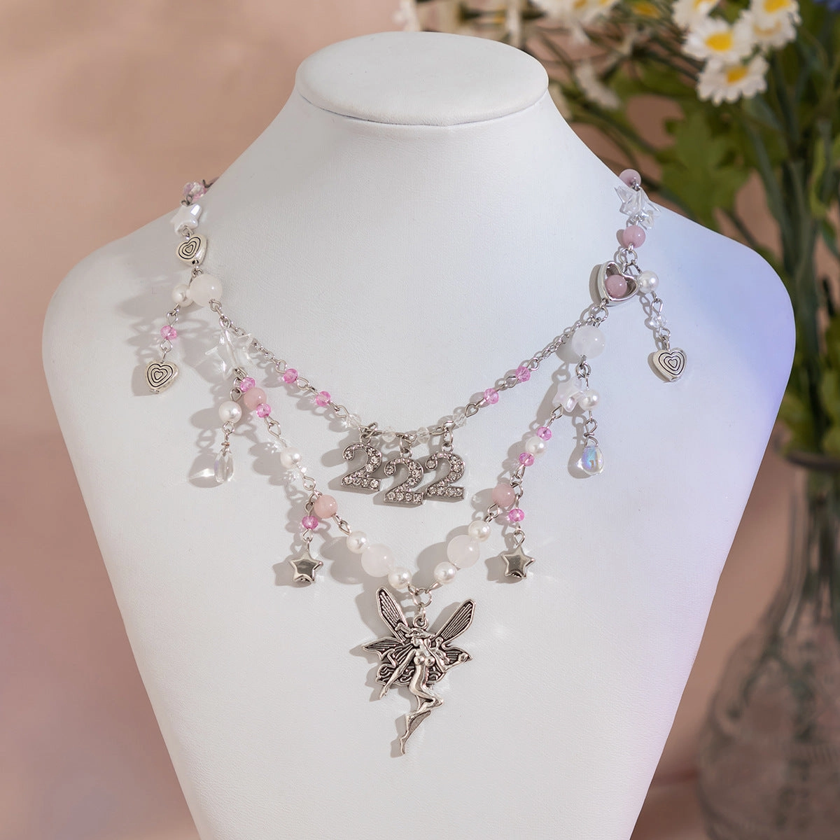 Wholesale Sweet Design Feeling Pearl Sweet Cool Y2K Butterfly Alloy Necklace