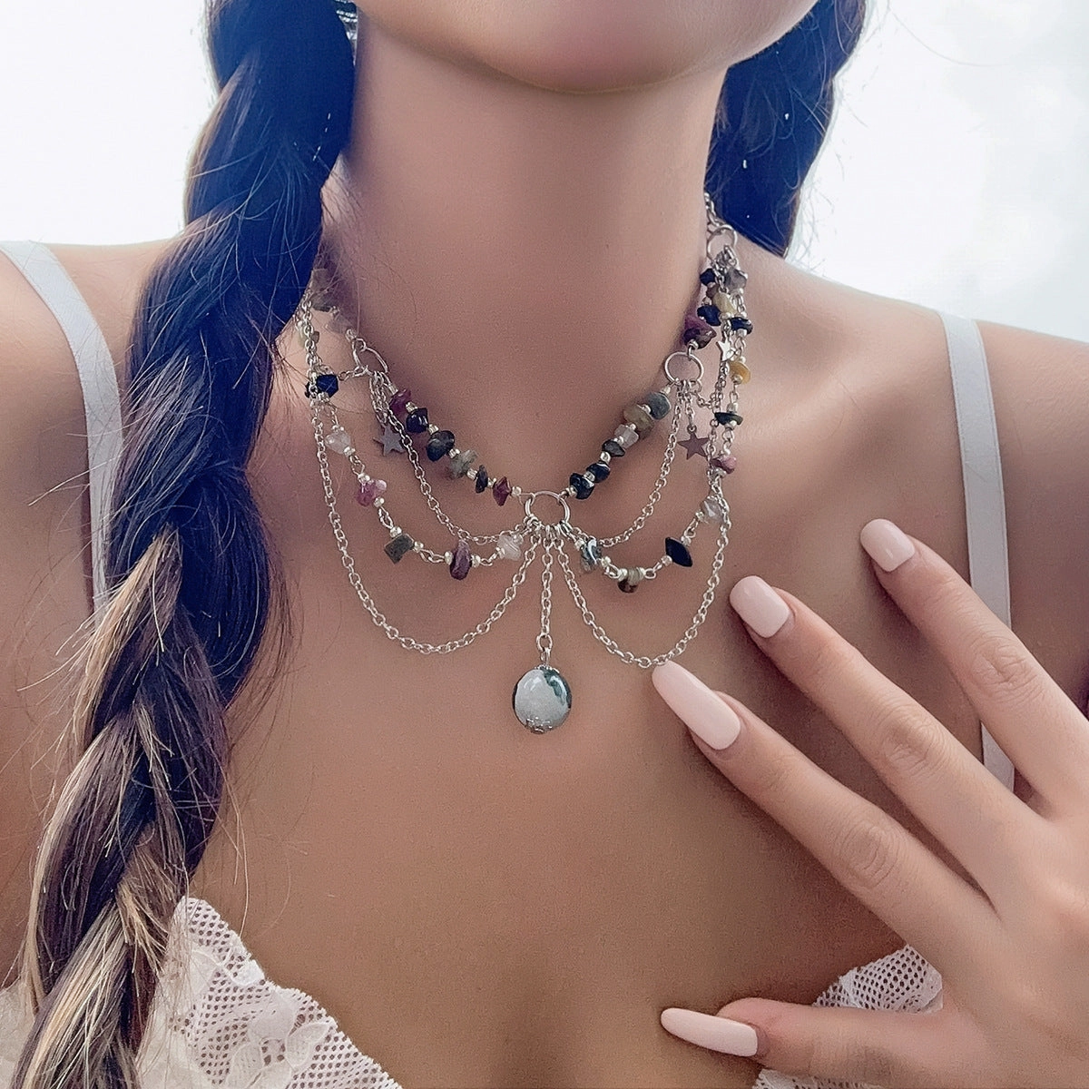 Wholesale Sweet Design Feeling Pearl Sweet Cool Y2K Butterfly Alloy Necklace