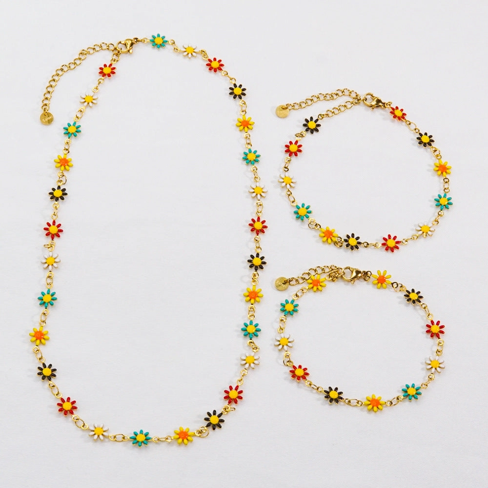 Wholesale Sweet Little Daisy Stainless Steel Necklaces