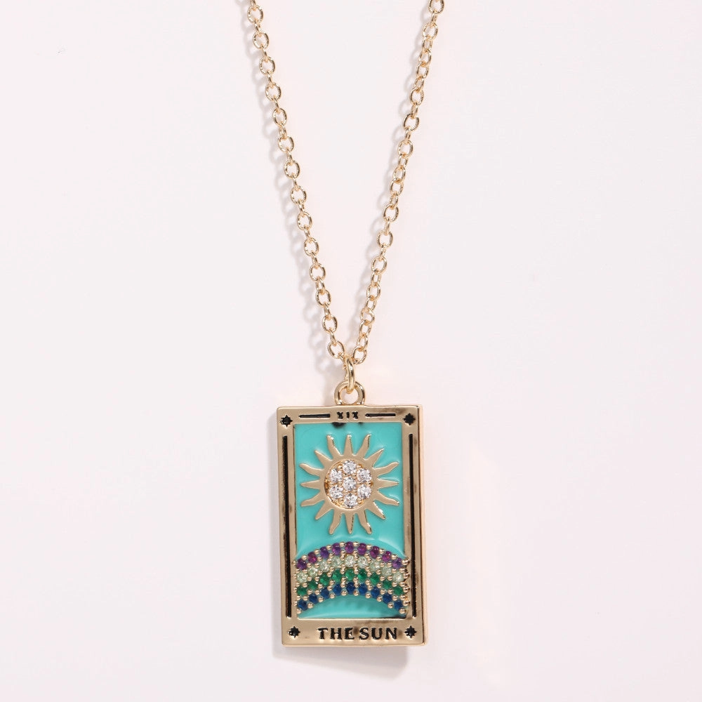 Wholesale TAROT Brand Tarot Necklace with Diamond Drops of Oil Plated with Gold