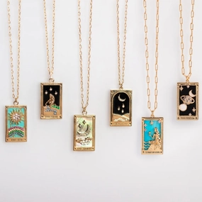 Wholesale TAROT Brand Tarot Necklace with Diamond Drops of Oil Plated with Gold